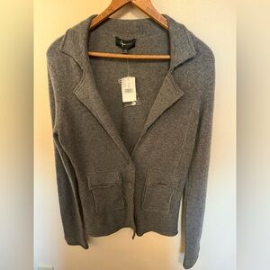 NWT Aqua Gray Cashmere Women's Sweater/Blazer - L